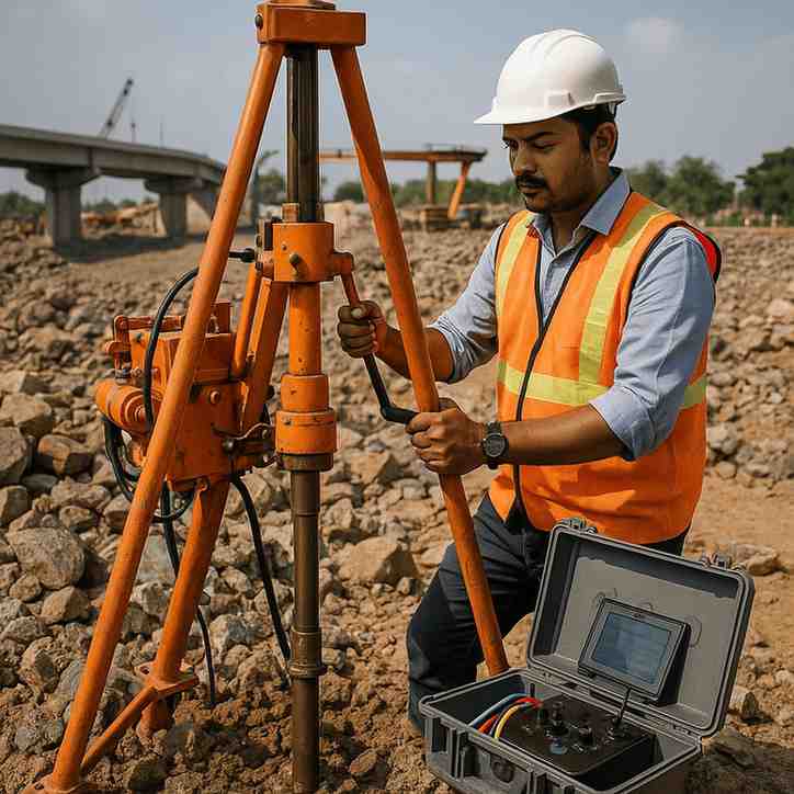 Heavy construction equipment and machinery in operation